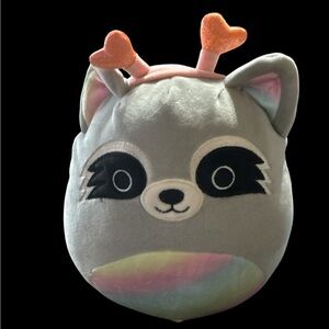 8" Squishmallows Plush Valentine's Day Max Raccoon Toy Animal NWOT
